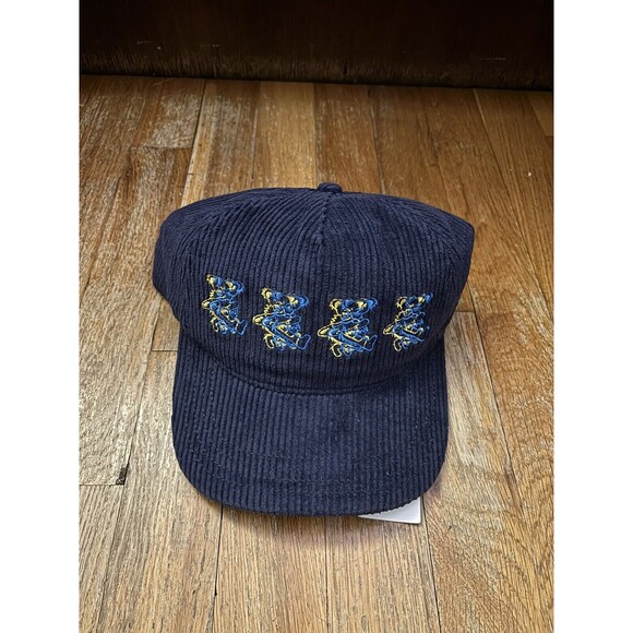 Grateful Dead Dancing Bears Hologram Corduroy Snapback Hat Cap Navy - OS… - Picture 1 of 4
